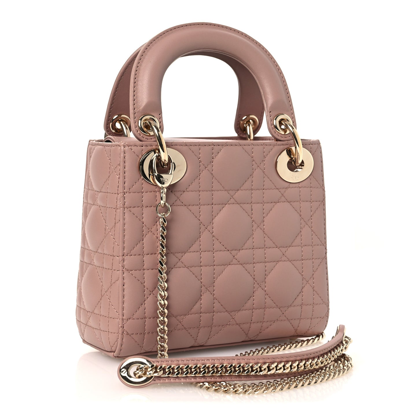 Lambskin Cannage Mini Lady Dior Blush