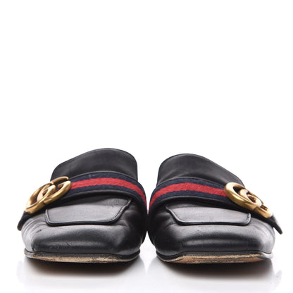Gucci Calfskin Web Womens Peyton GG Slippers 36.5 Black 2 of 12