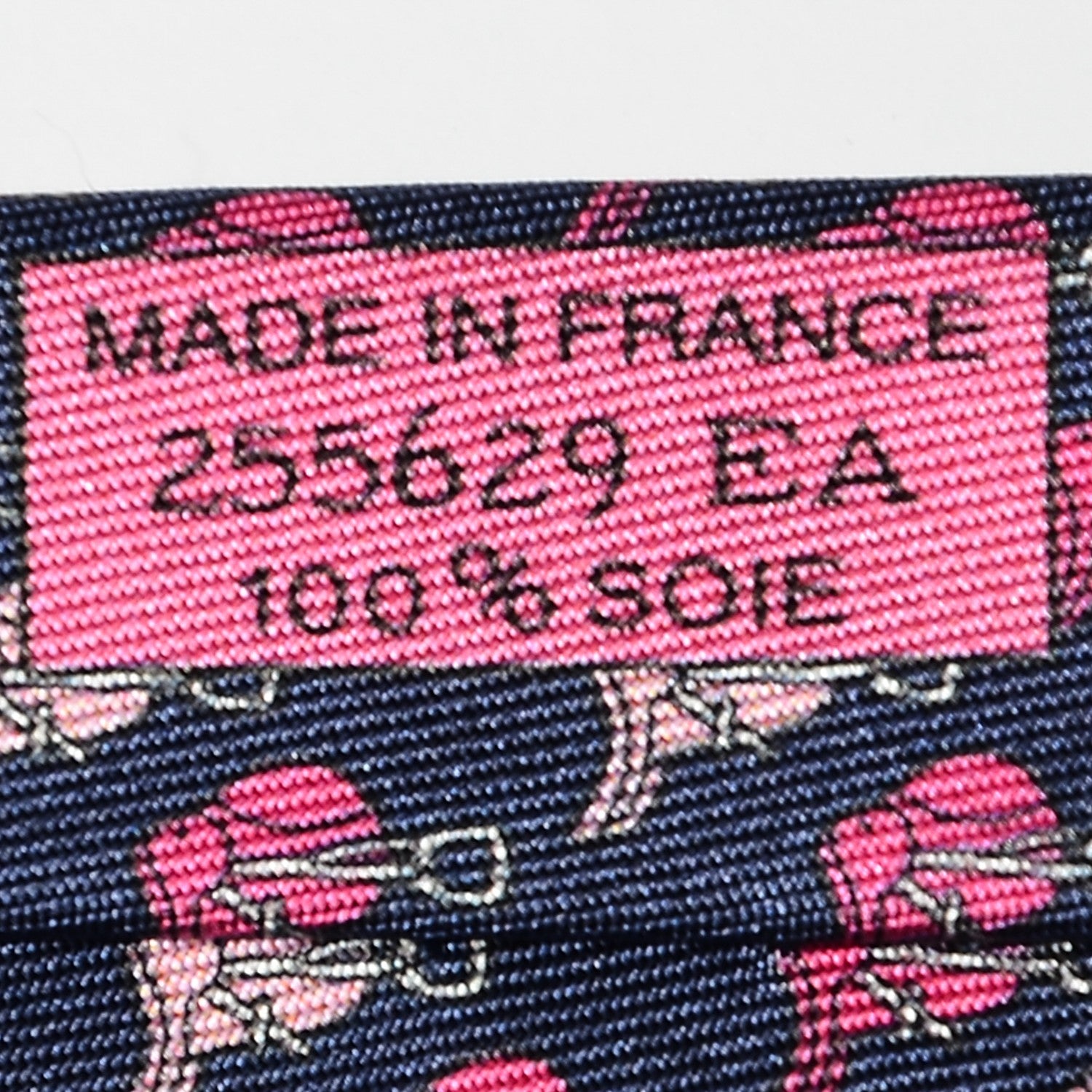 Hermes Printed Silk Mens Pur Sang Neck Tie Bleu Nuit Fuchsia Rose 4 of 5
