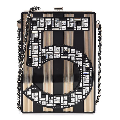 Chanel Plexiglass Strass N°5 Minaudiere Black Gold 1 of 10