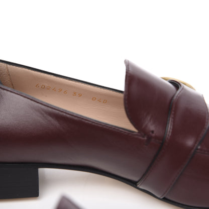 Gucci Malaga Kid Womens GG Marmont Loafers 39 Vintage Bordeaux 5 of 9