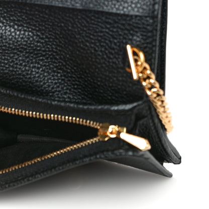 Gucci Grainy Calfskin Zumi Chain Card Case Wallet Black 4 of 8