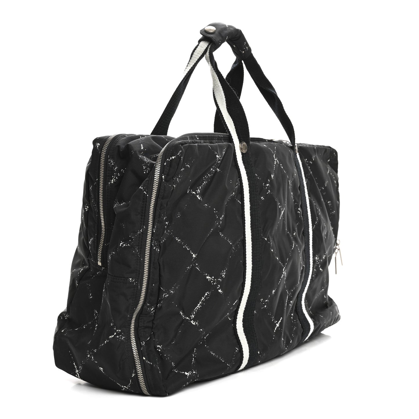 Nylon Large Travel Duffle Bag Black