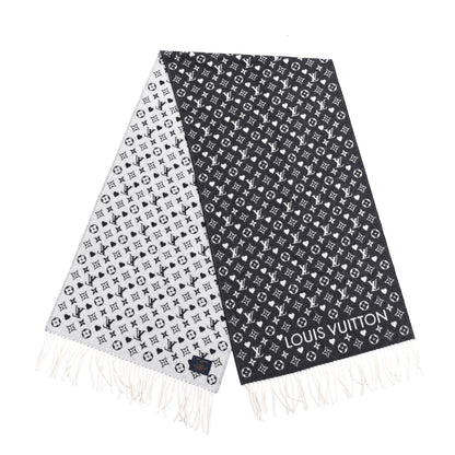 Louis Vuitton Cashmere Monogram Game On Scarf Black 2 of 3