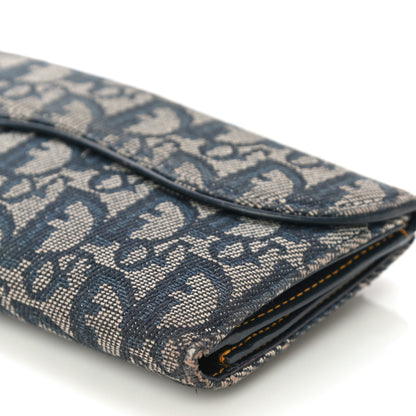 Christian Dior Monogram Saddle Wallet Navy 9 of 13
