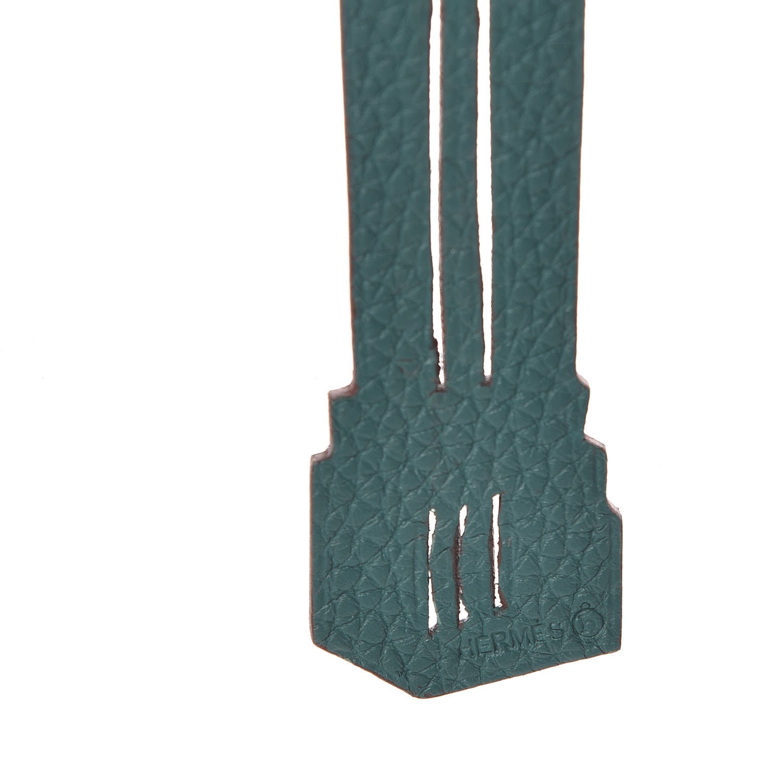 Hermes Togo Epsom Petit H Empire State Building Bag Charm Malachite Rose Jaipur 3 of 3