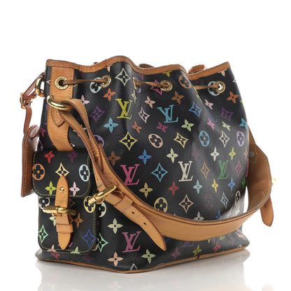 Louis Vuitton Monogram Multicolor Petit Noe Black 2 of 13