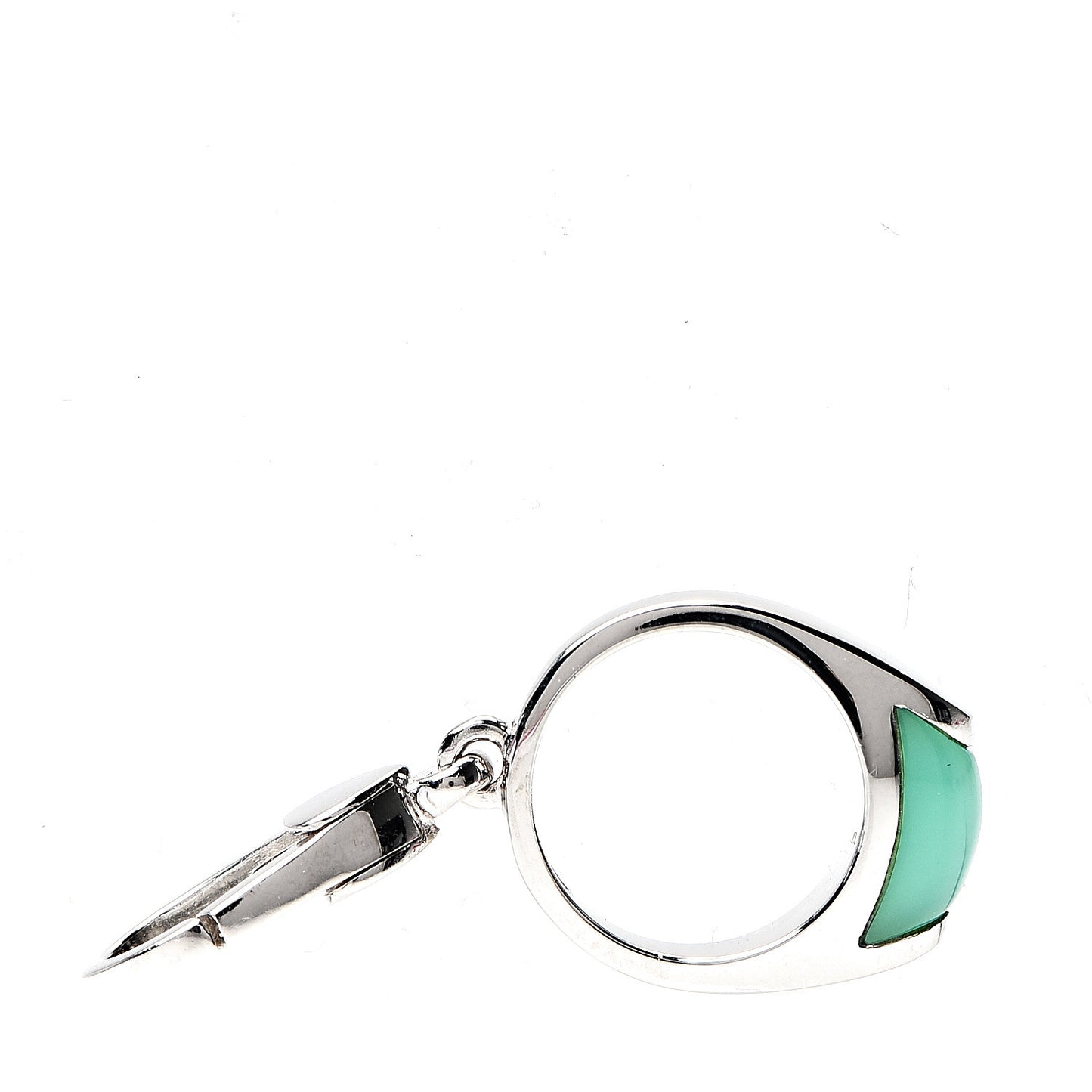 18K White Gold Chalcedony Tronchetto Charm Pendant