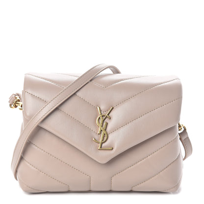 Saint Laurent Calfskin Y Quilted Monogram Toy Loulou Crossbody Bag Marble Pink 1 of 9