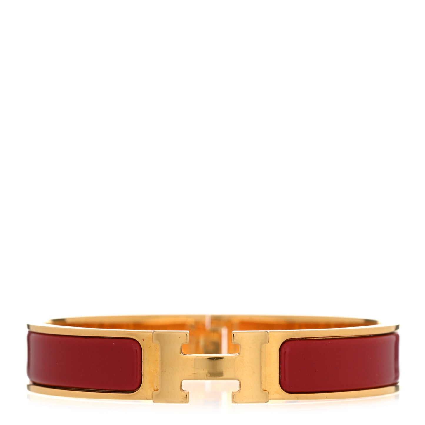 Enamel Narrow Clic Clac H Bracelet GM Rouge