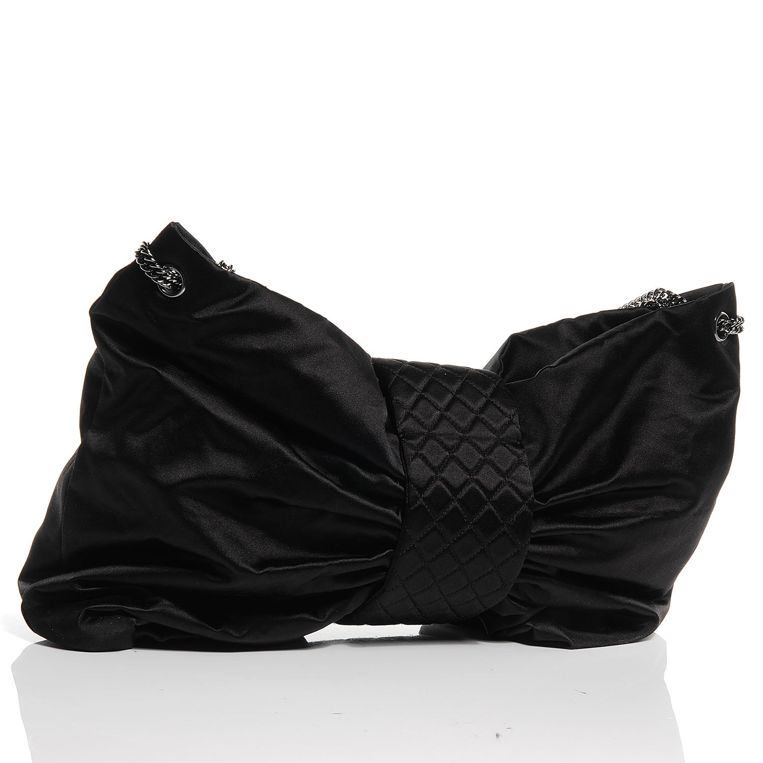 Chanel Satin Large Bow Bag Black 3 of 7