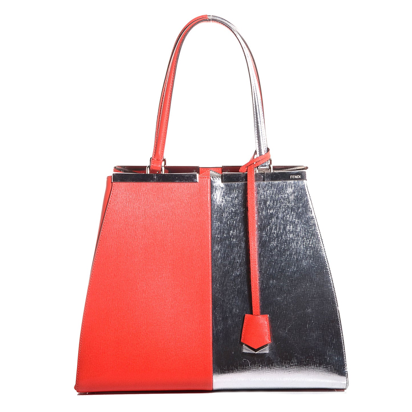 Vitello Elite Bi Color 3Jours Tote Argento Papavero