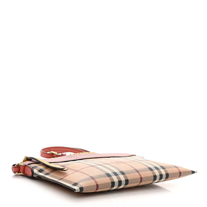 Burberry Haymarket Check Peyton Crossbody Clutch Bag Dusty Pink 4 of 11