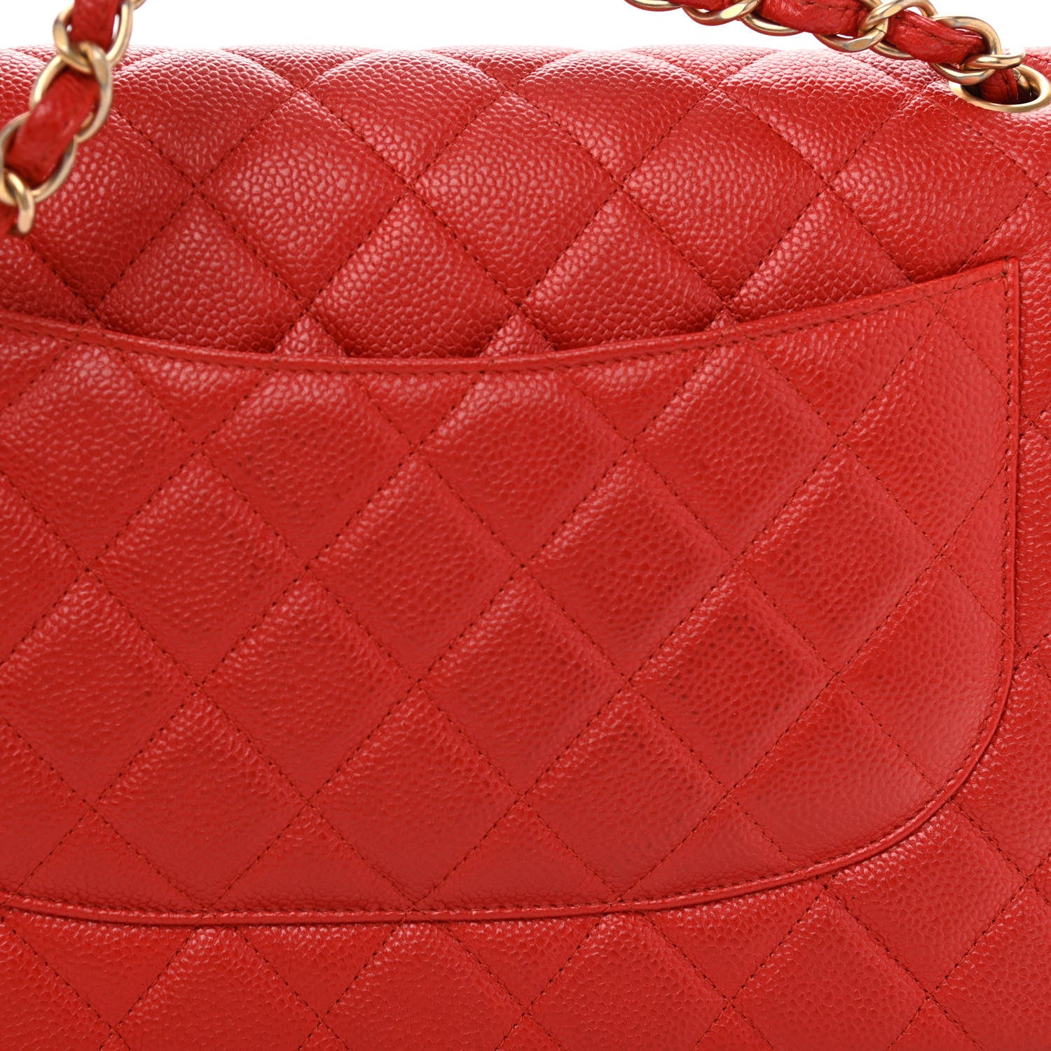 Chanel Pearly Caviar Quilted Jumbo Double Flap Orange 11 of 11
