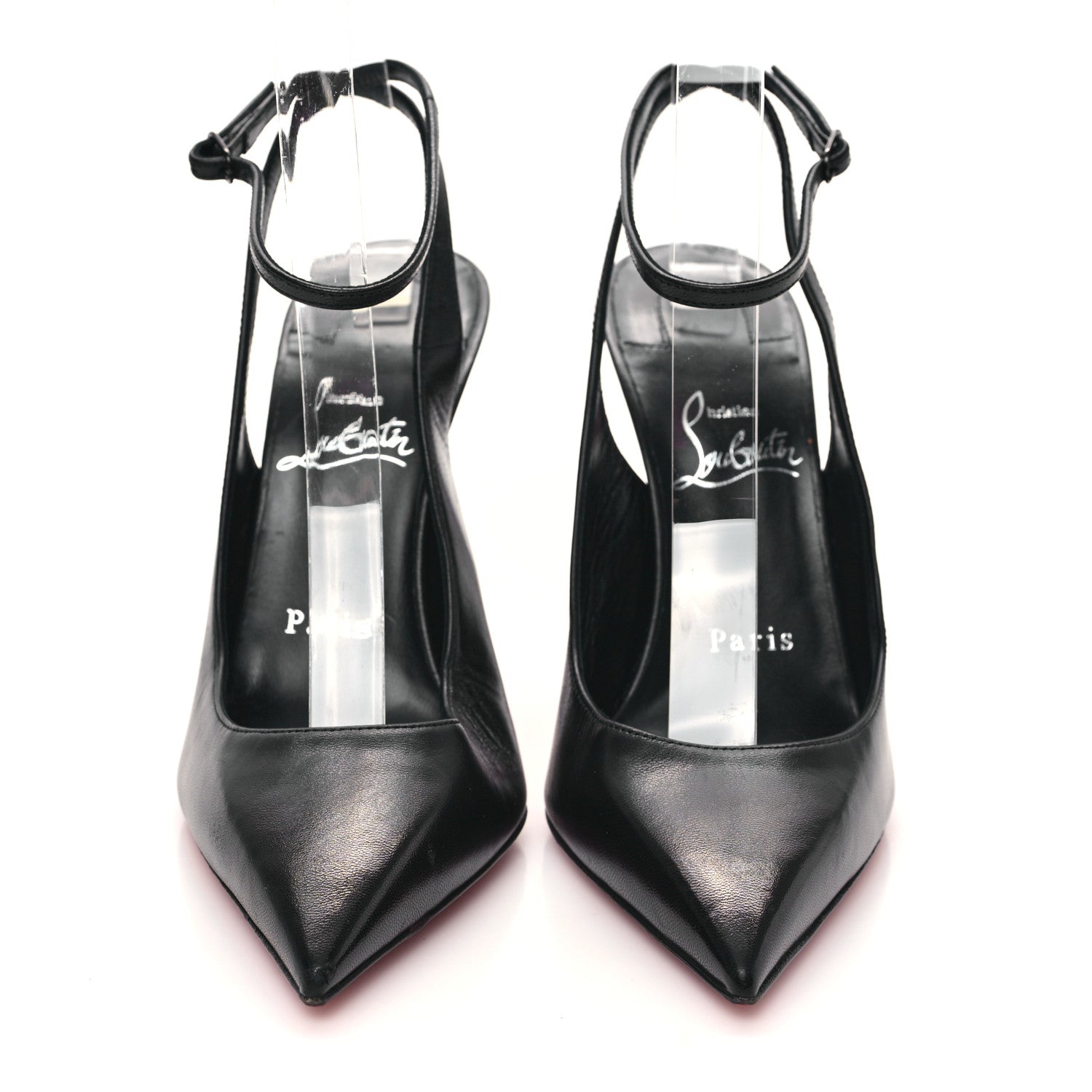 Christian Louboutin Calfskin Condora Sling 100 Pumps 37 Black 2 of 8