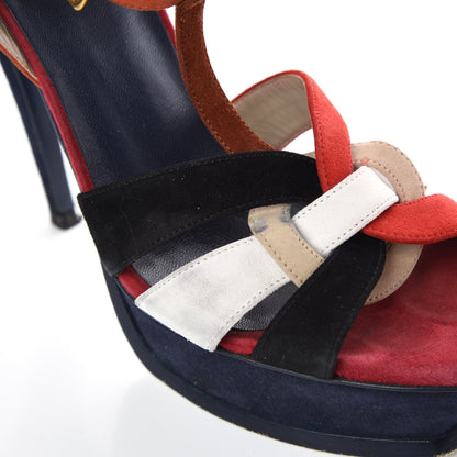 Saint Laurent Suede Tribute 105 Platform Sandals 40 Multicolor 11 of 12
