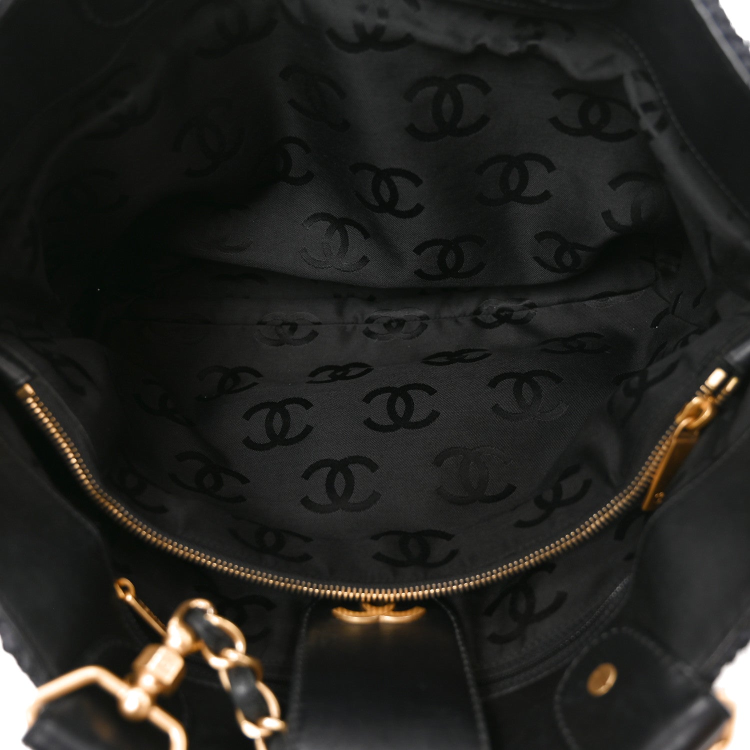 Chanel Straw Raffia Tote Black 5 of 11