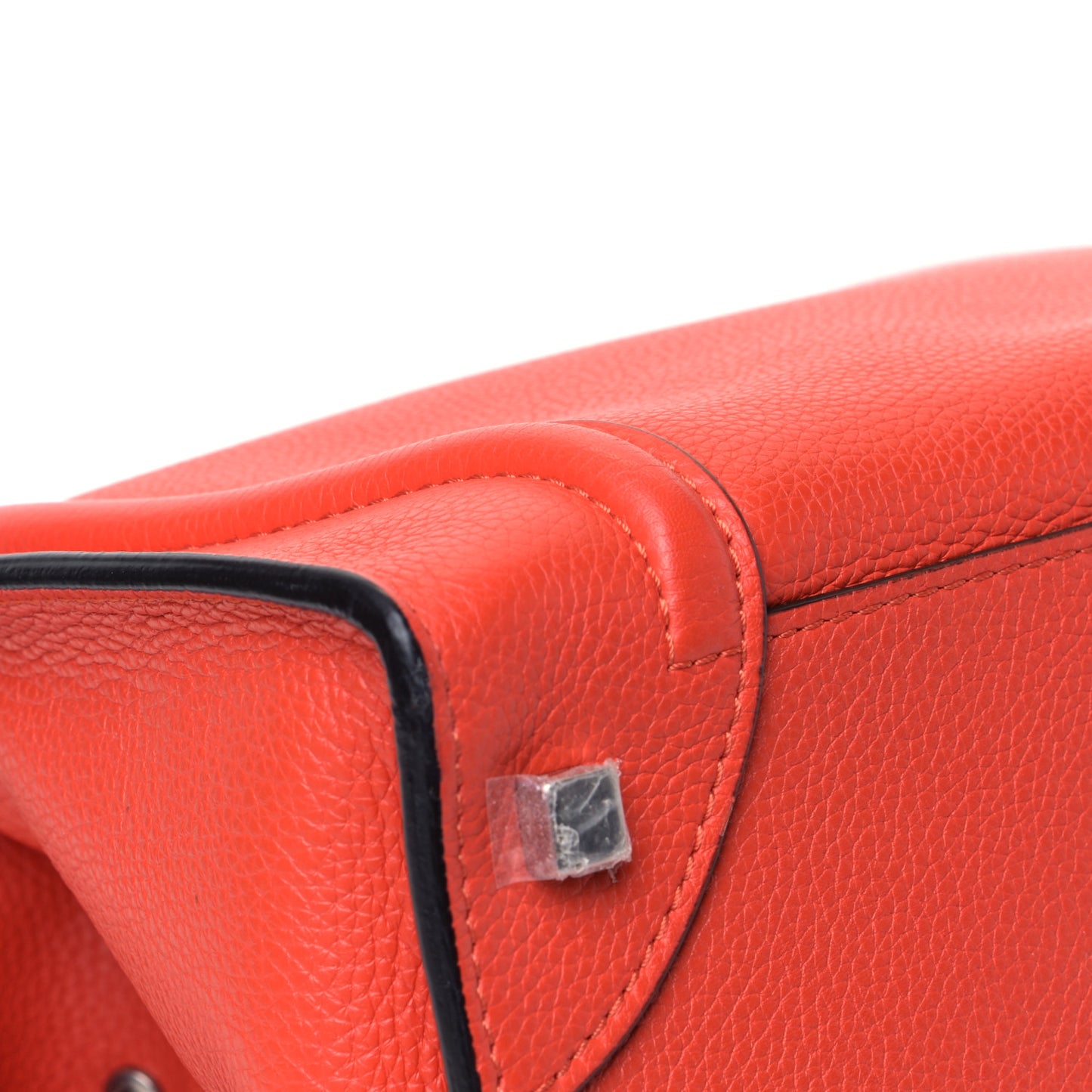 Drummed Calfskin Mini Luggage Vermillion