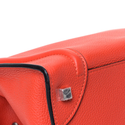 Celine Drummed Calfskin Mini Luggage Vermillion 4 of 6