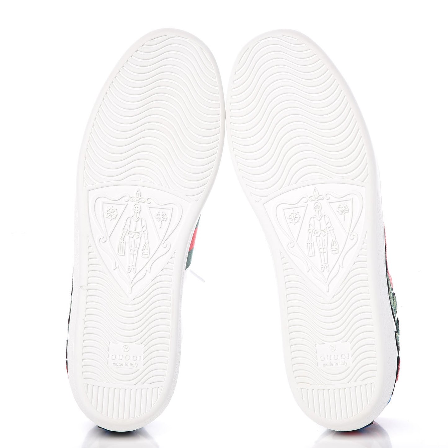 Calfskin Web Floral Embroidered Ace Sneakers 39.5 White