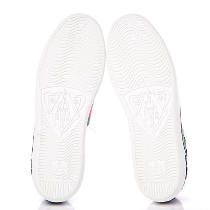 Gucci Calfskin Web Floral Embroidered Ace Sneakers 39.5 White 5 of 10