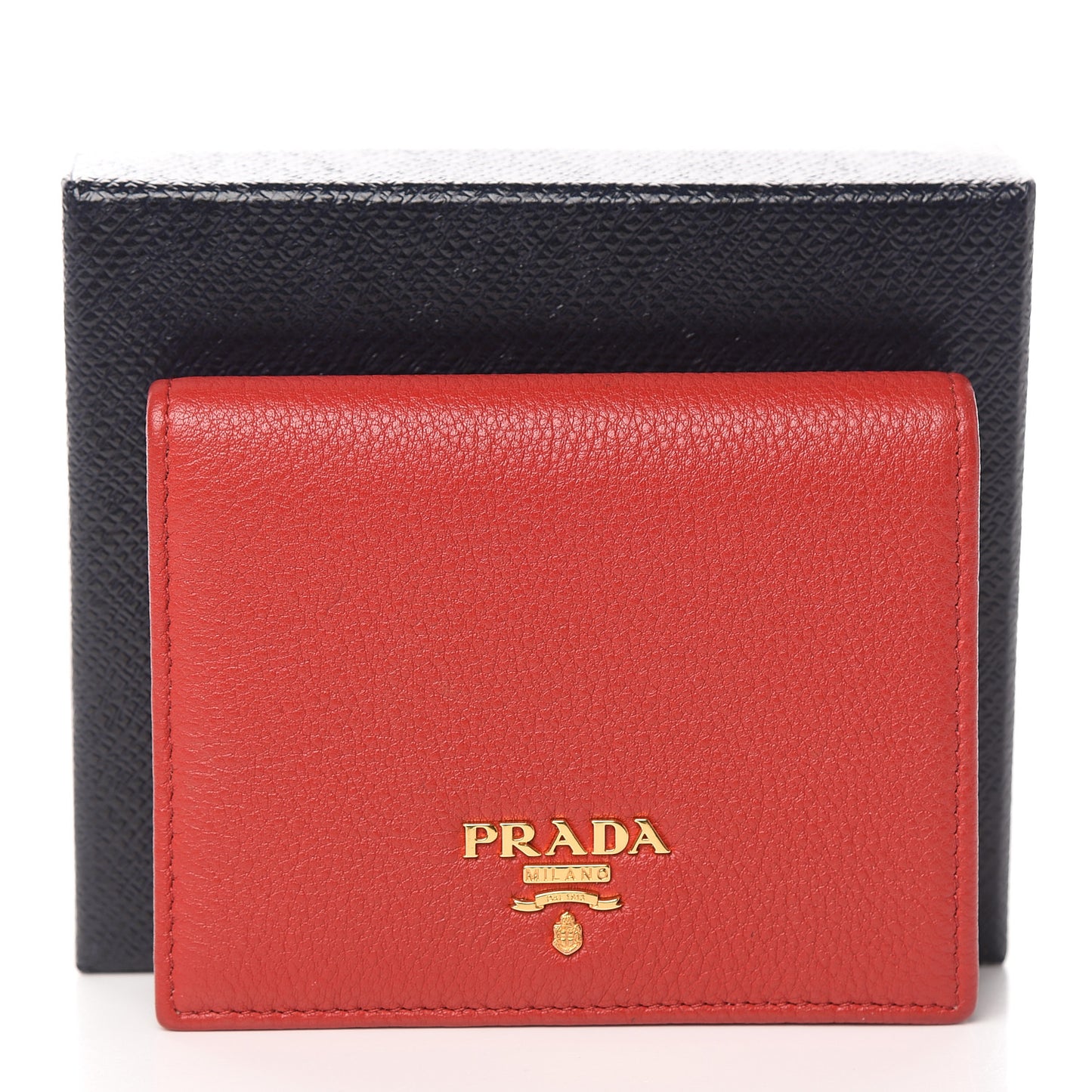 Vitello Grain Bi-Fold Wallet Fuoco