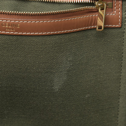 Celine Canvas Calfskin Vertical Cabas Green 13 of 13