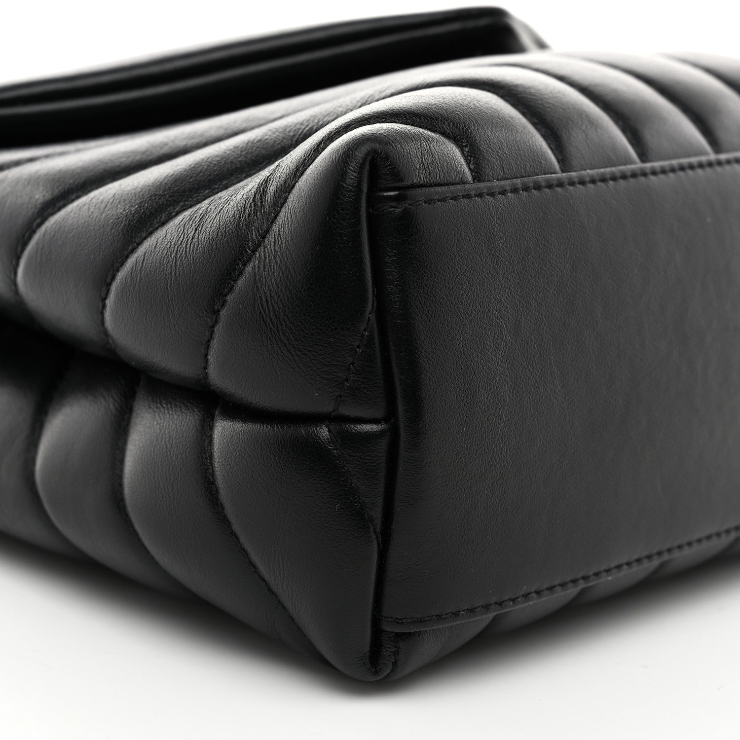 Saint Laurent Calfskin Y Quilted Monogram Small Loulou Chain Satchel Black 11 of 12