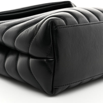Saint Laurent Calfskin Y Quilted Monogram Small Loulou Chain Satchel Black 11 of 12