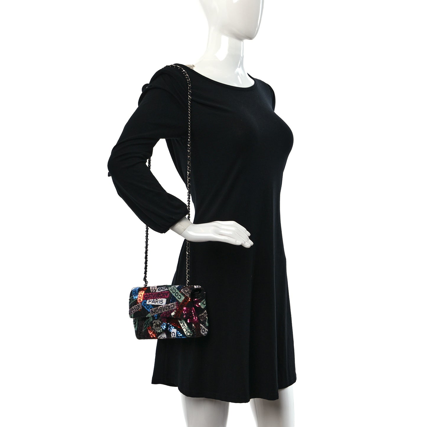 Sequin Logo Small Flap Ruthenium Multicolor