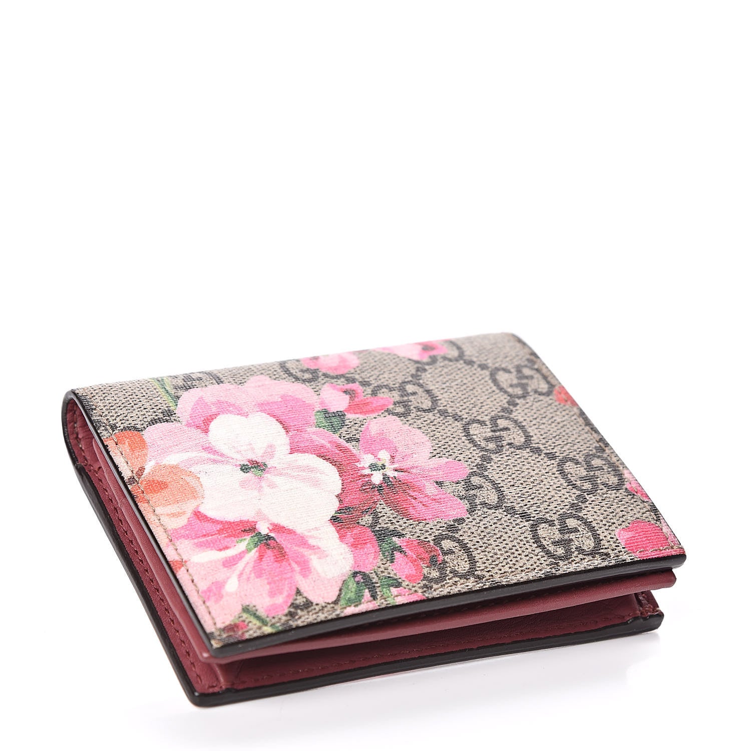 Gucci GG Supreme Monogram Blooms Card Case Beige Multicolor Dry Rose 4 of 8
