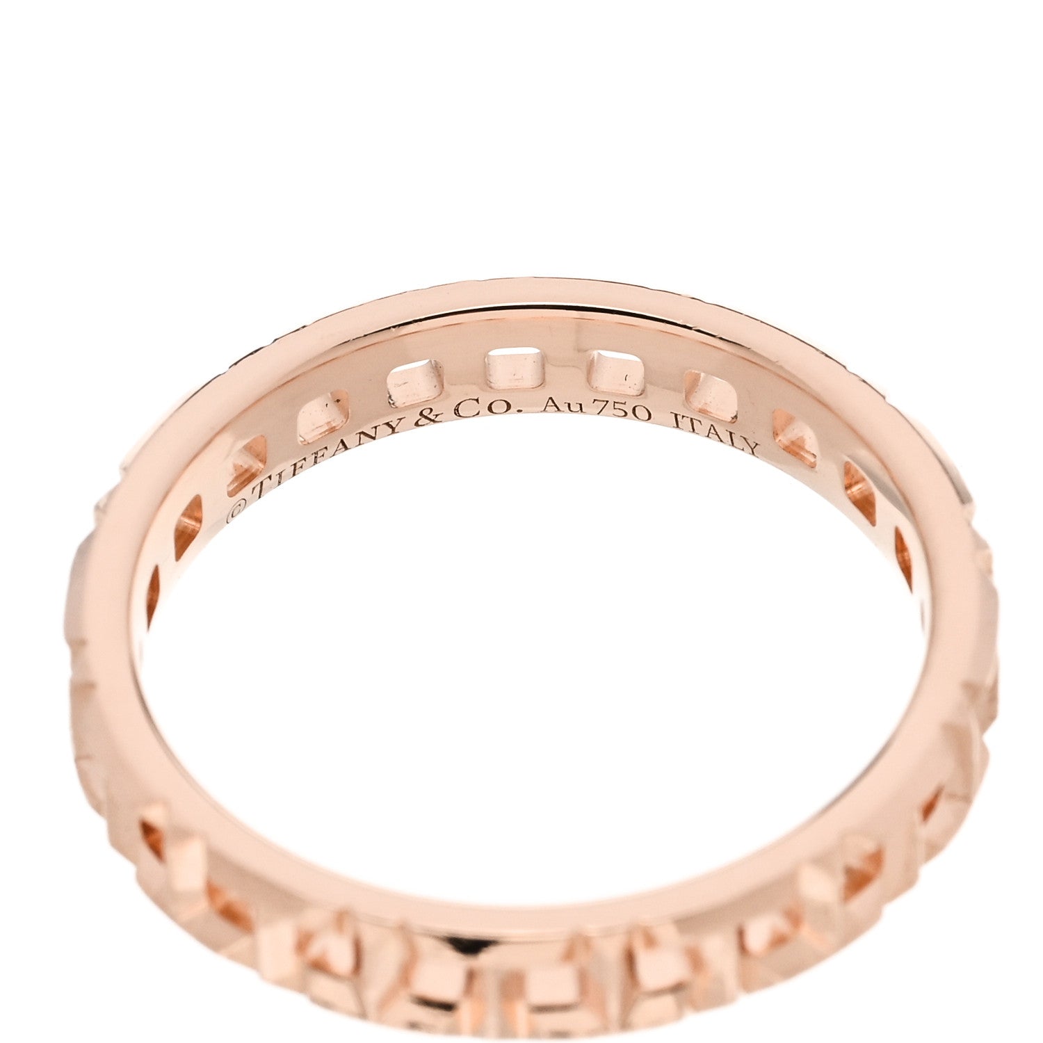 Tiffany 18K Rose Gold Narrow T True Ring 52 6 4 of 5