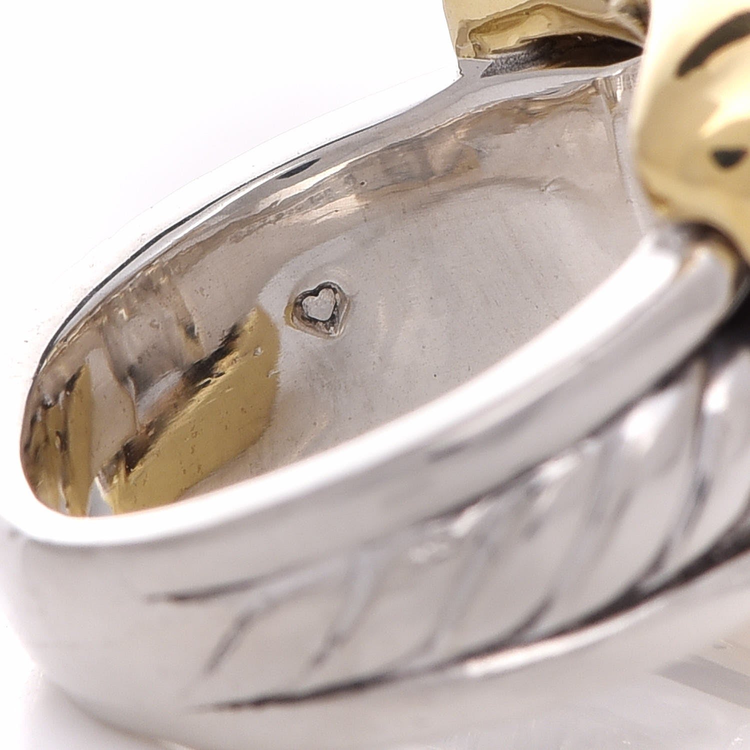 David Yurman Sterling Silver 18K Yellow Gold Buckle Ring 49 4.75 6 of 6