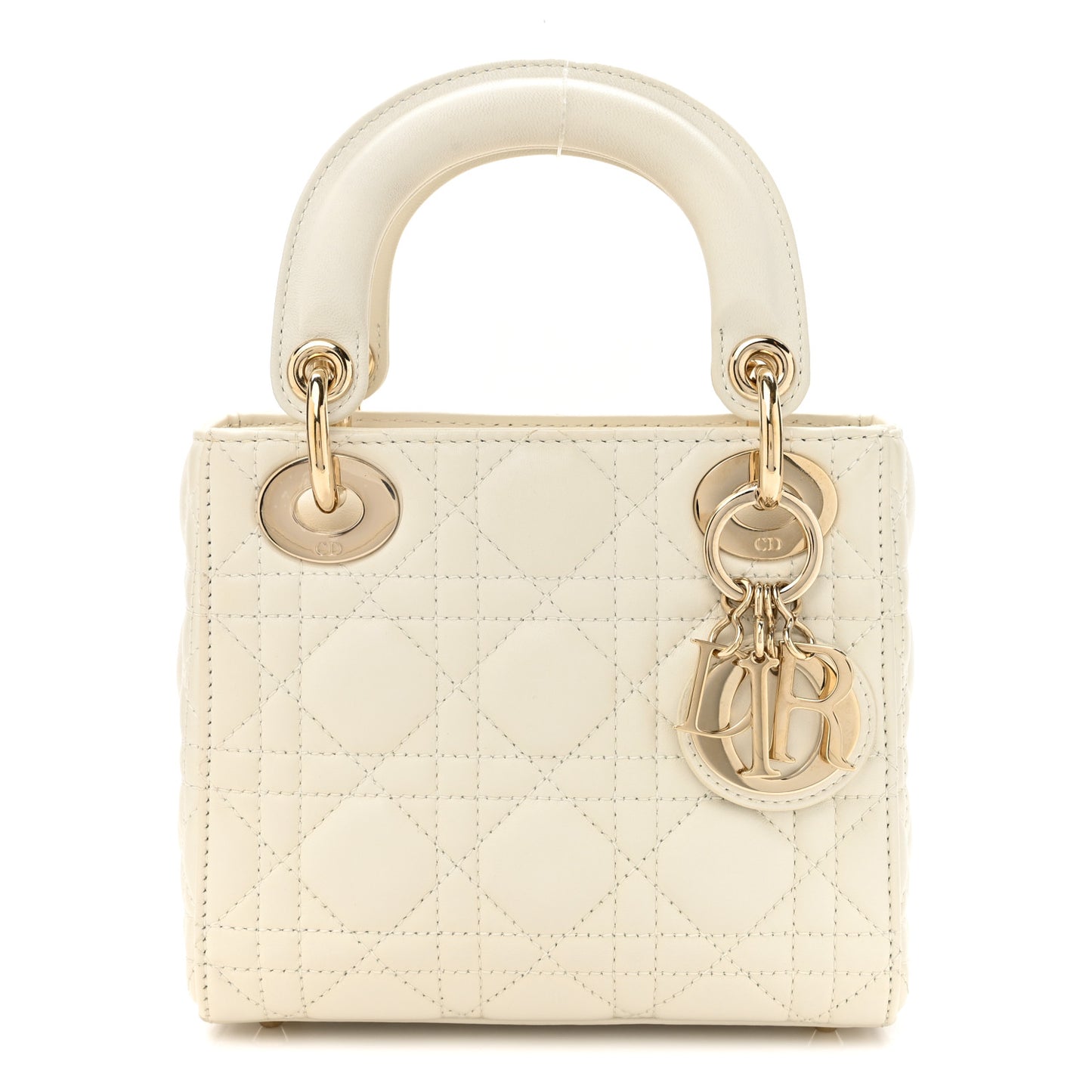 Lambskin Cannage Mini Lady Dior White