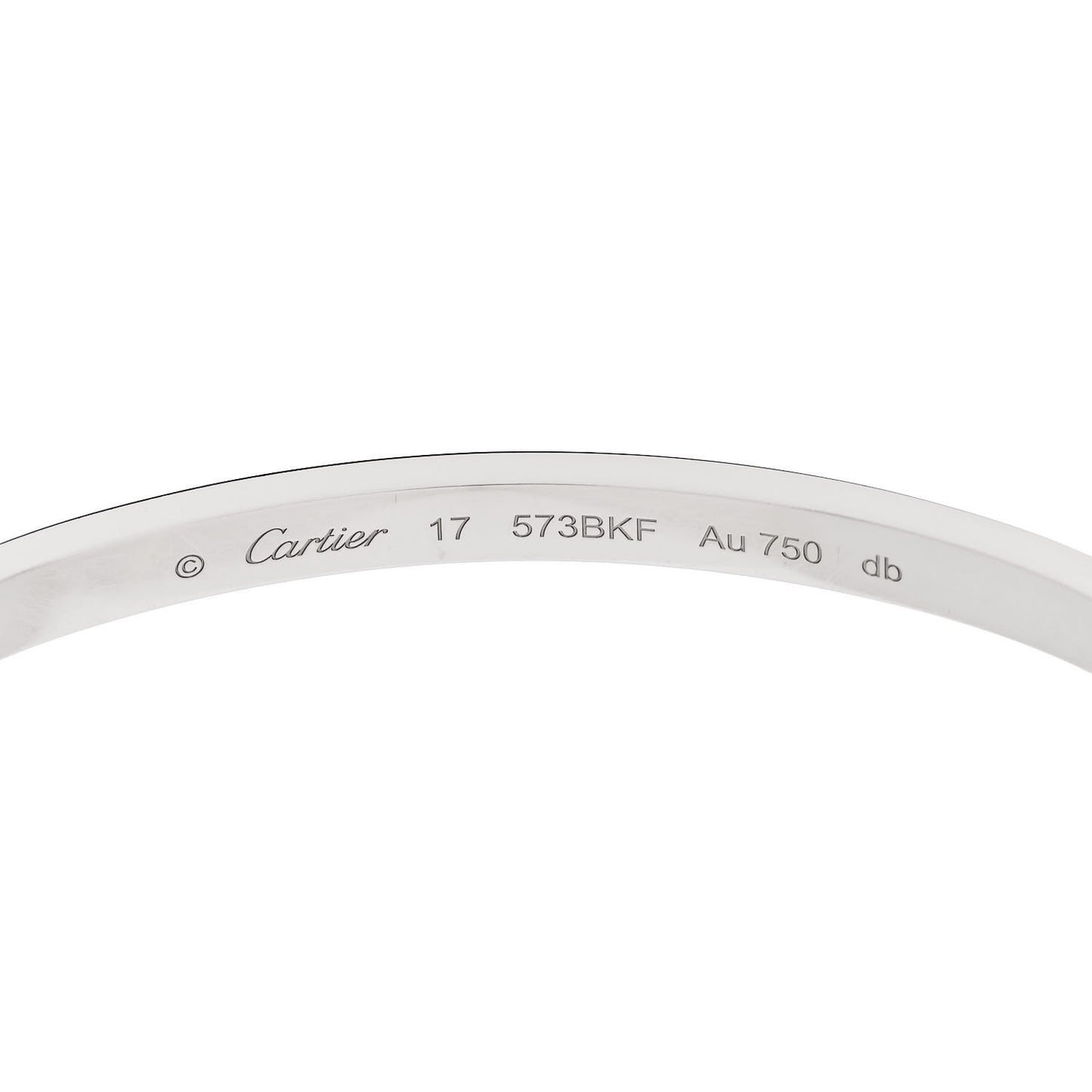 18K White Gold Small LOVE Bracelet 17
