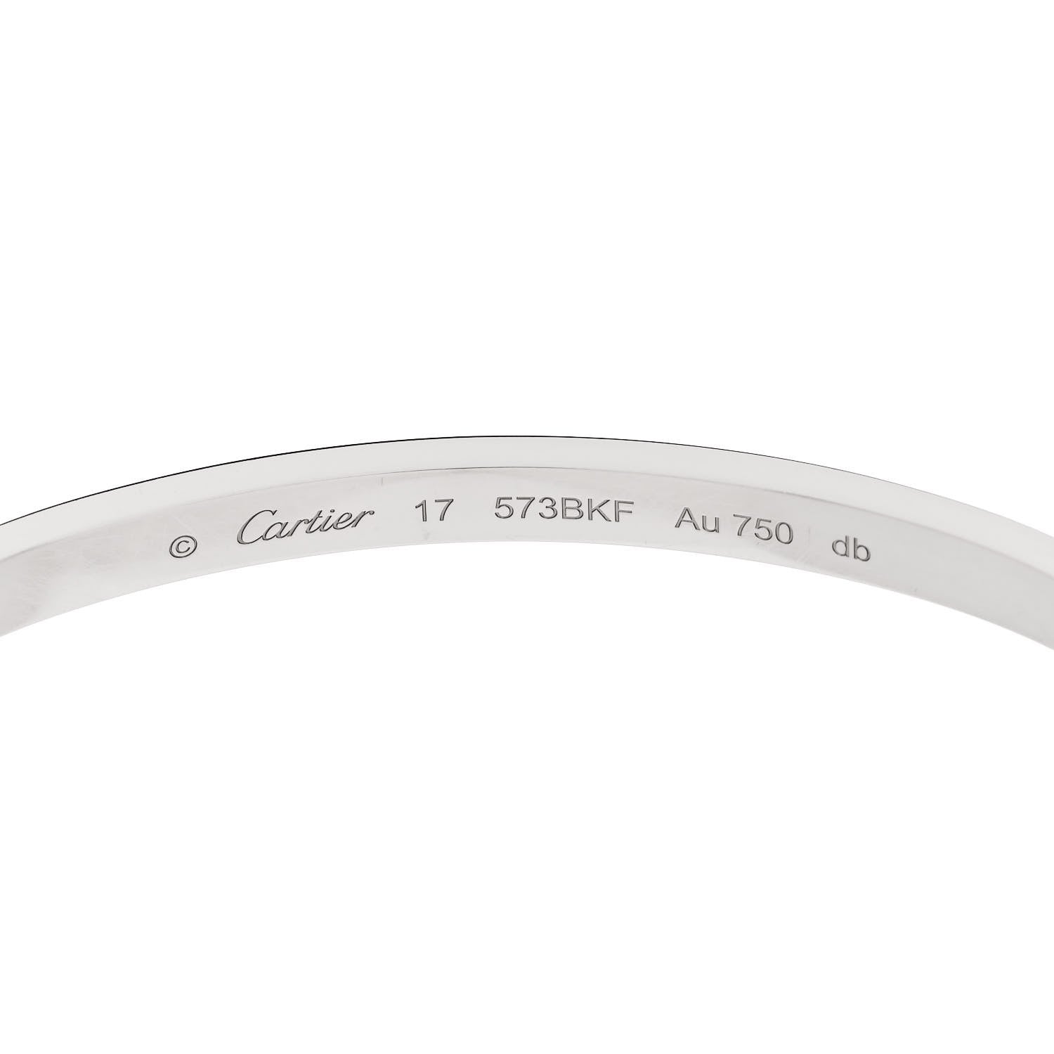 Cartier 18K White Gold Small LOVE Bracelet 17 6 of 8