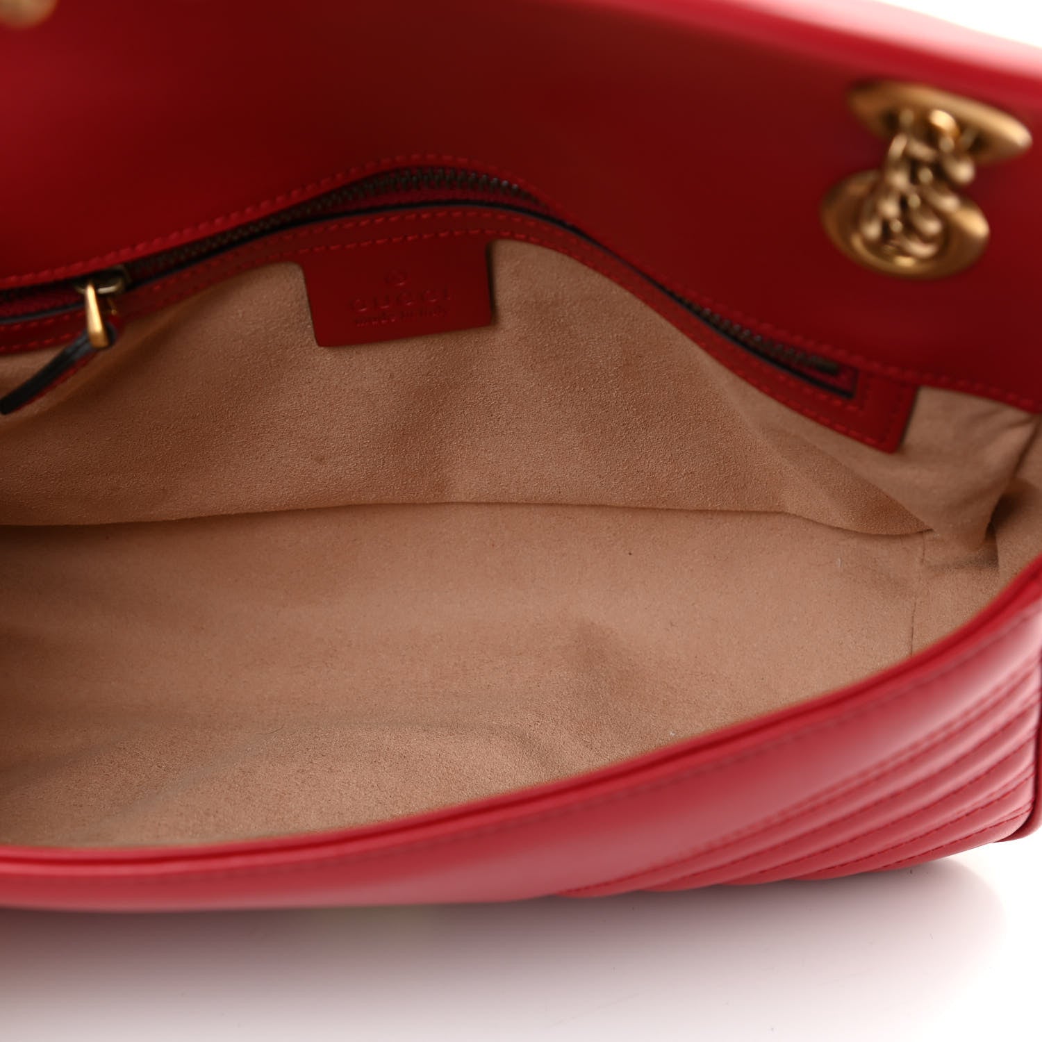 Gucci Calfskin Matelasse Small GG Marmont Shoulder Bag Hibiscus Red 5 of 10