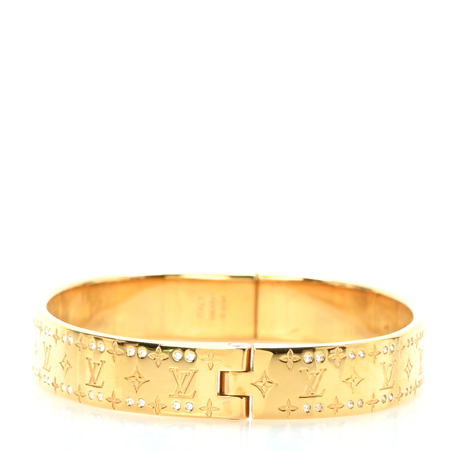 Brass Crystal Monogram Nanogram Strass Cuff M Gold