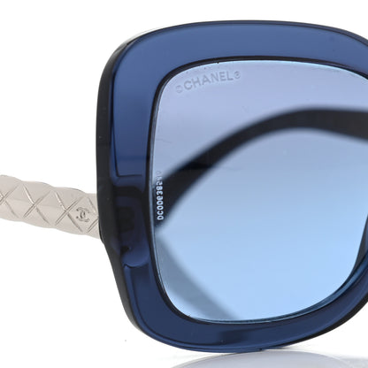 Chanel CC Butterfly Spring Sunglasses 5370 Blue Silver 8 of 8