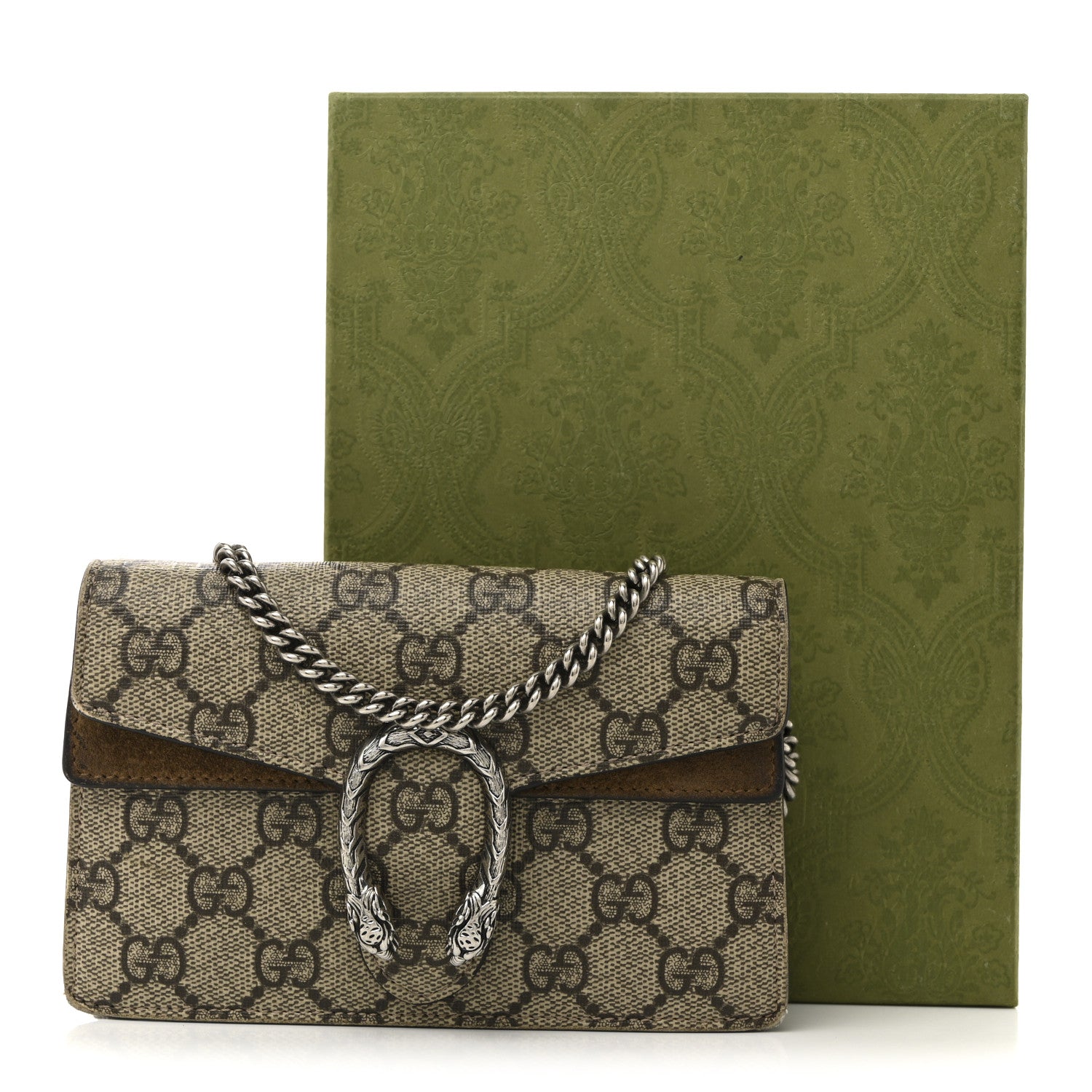 Gucci GG Supreme Monogram Super Mini Dionysus Shoulder Bag Taupe