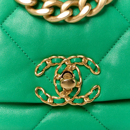 Chanel Lambskin Quilted Medium Chanel 19 Flap Green 8 of 10