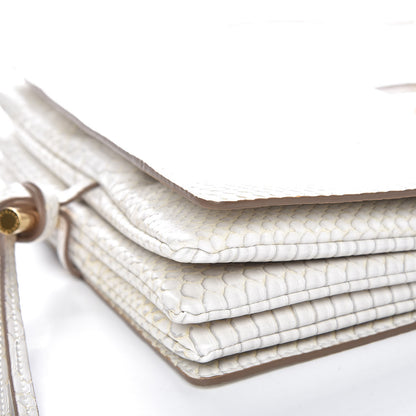 Stella McCartney Alter Snake Embossed Small Flo Shoulder Bag Ivory 10 of 11