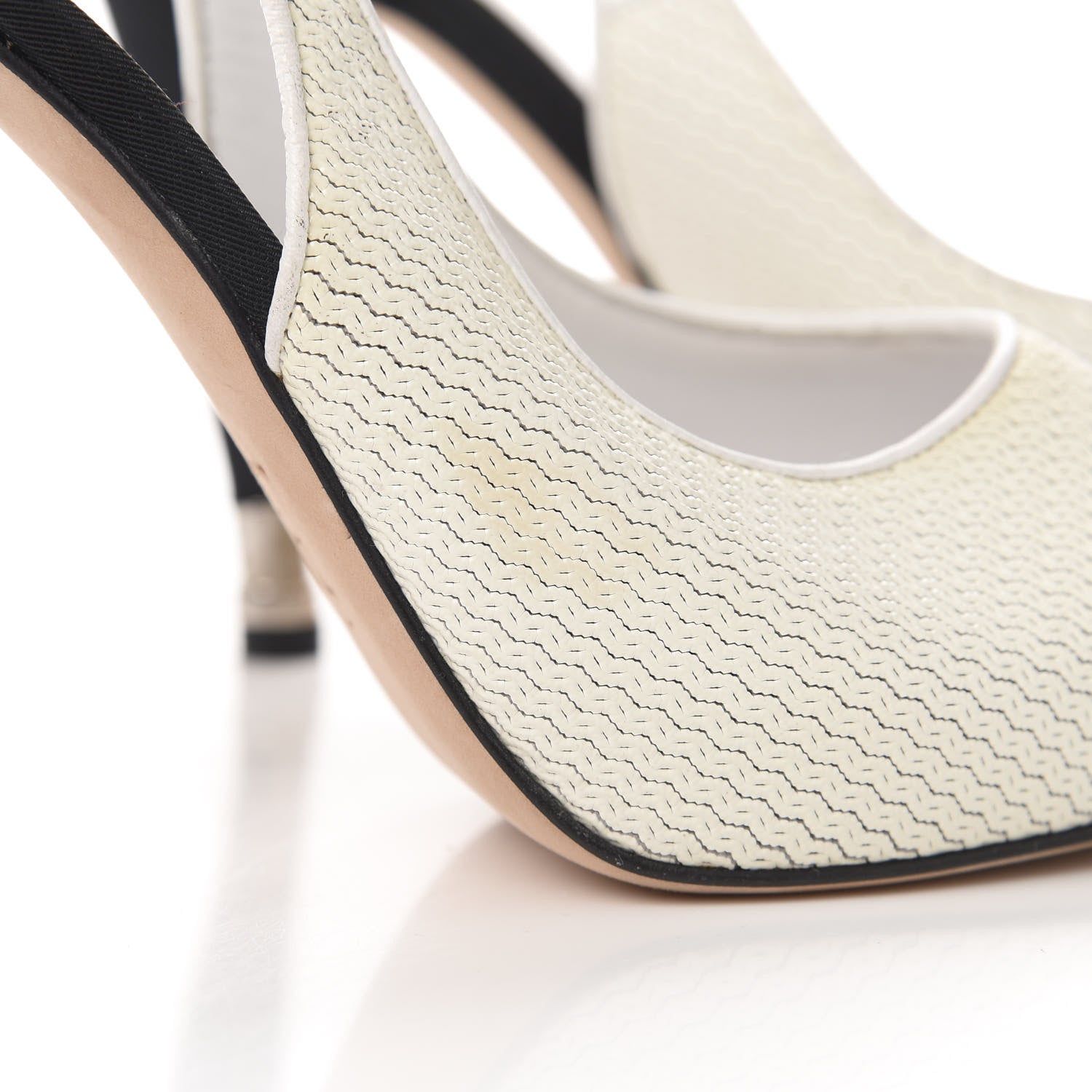 Chanel Grosgrain Cap Toe CC Slingback Pumps 41 Black Cream 10 of 11