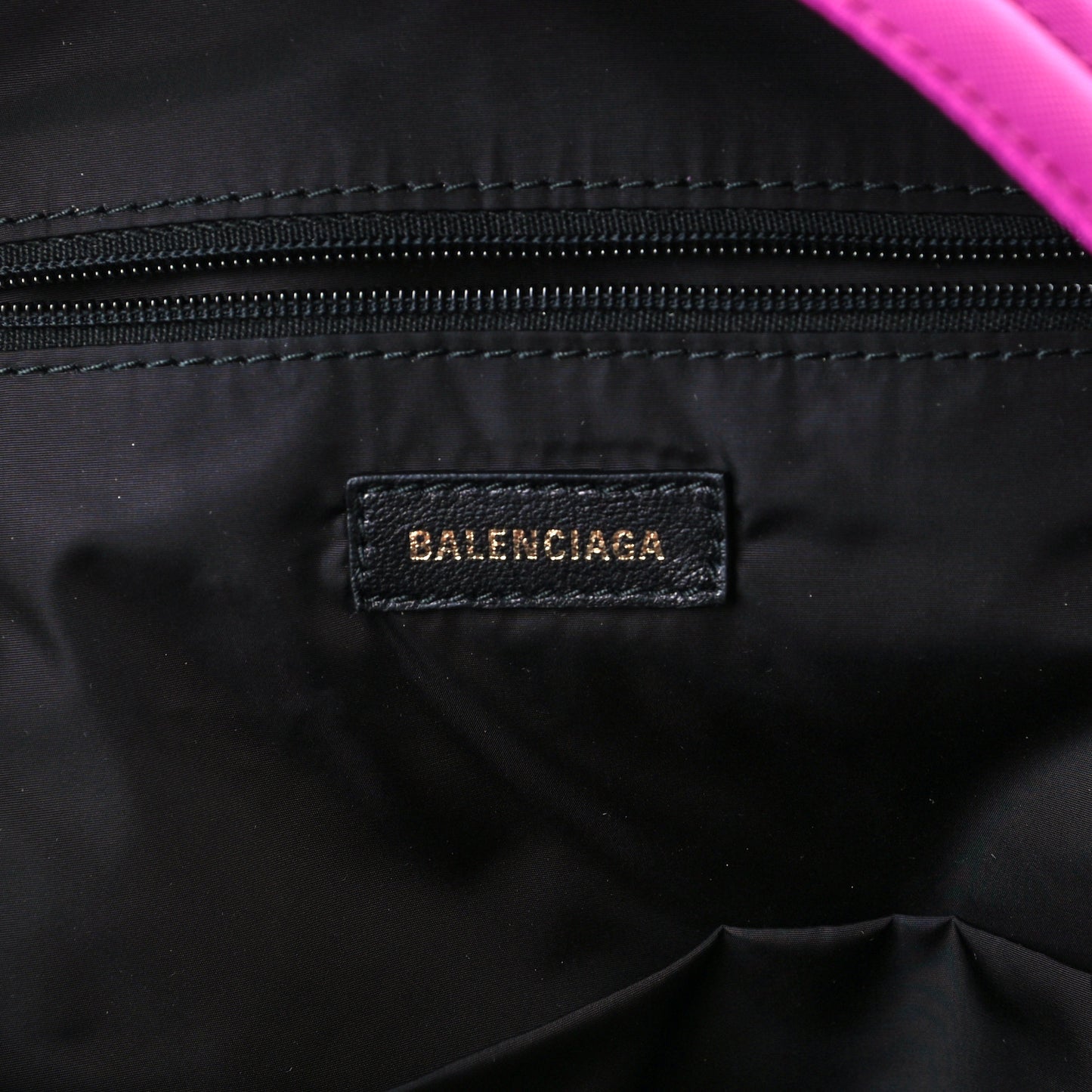 Sport Nylon Logo Embroidered S Wheel Backpack Fuchsia Black