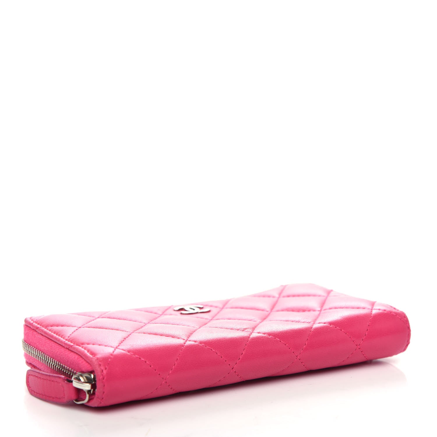 Chanel Lambskin Quilted Small Zip Around Wallet Pink 4 of 9