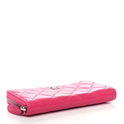 Chanel Lambskin Quilted Small Zip Around Wallet Pink 4 of 9