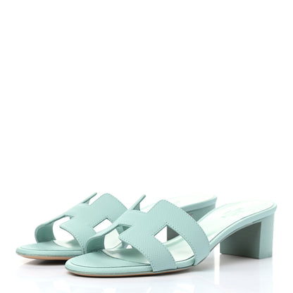 Hermes Epsom Oasis Sandals 37 Vert Embrun 3 of 8