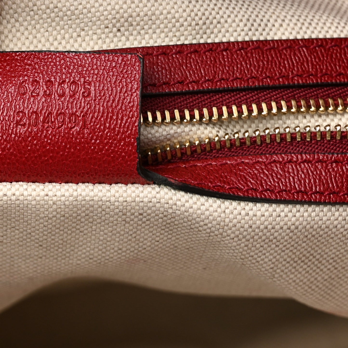 Monogram New Sakai Calfskin Lux Large Horsebit 1955 Tote Bag Beige Ebony New Cherry Red