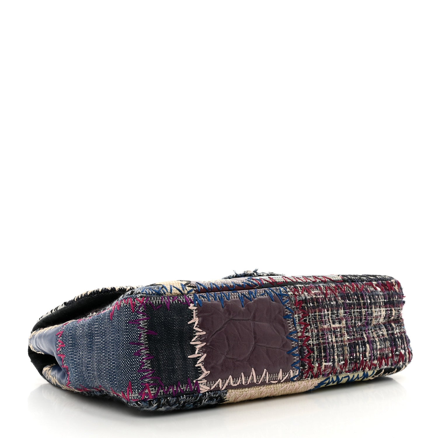 Chanel Denim Tweed Patchwork Jumbo Single Flap Multicolor 4 of 10