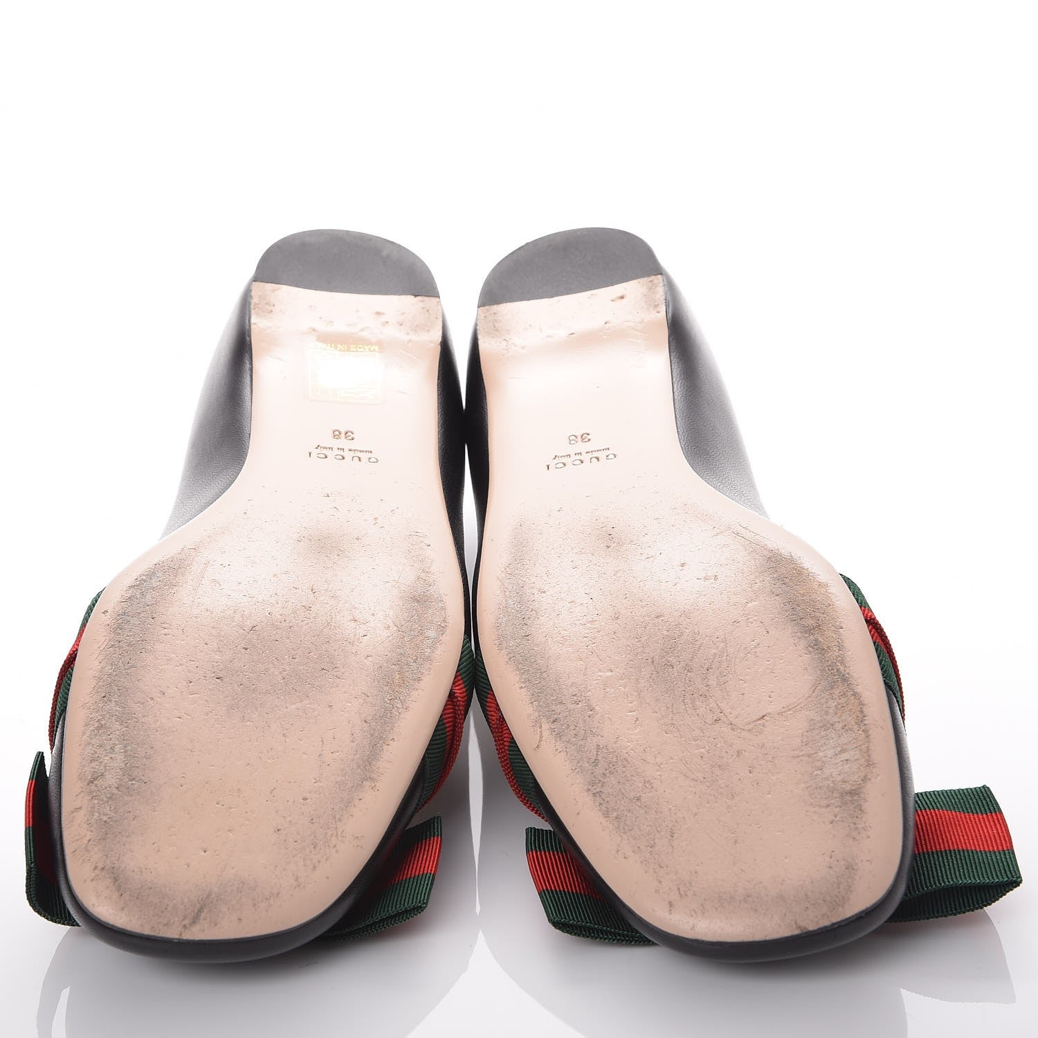 Gucci Calfskin Web Bow Ballerina Flats 38 Black 6 of 10